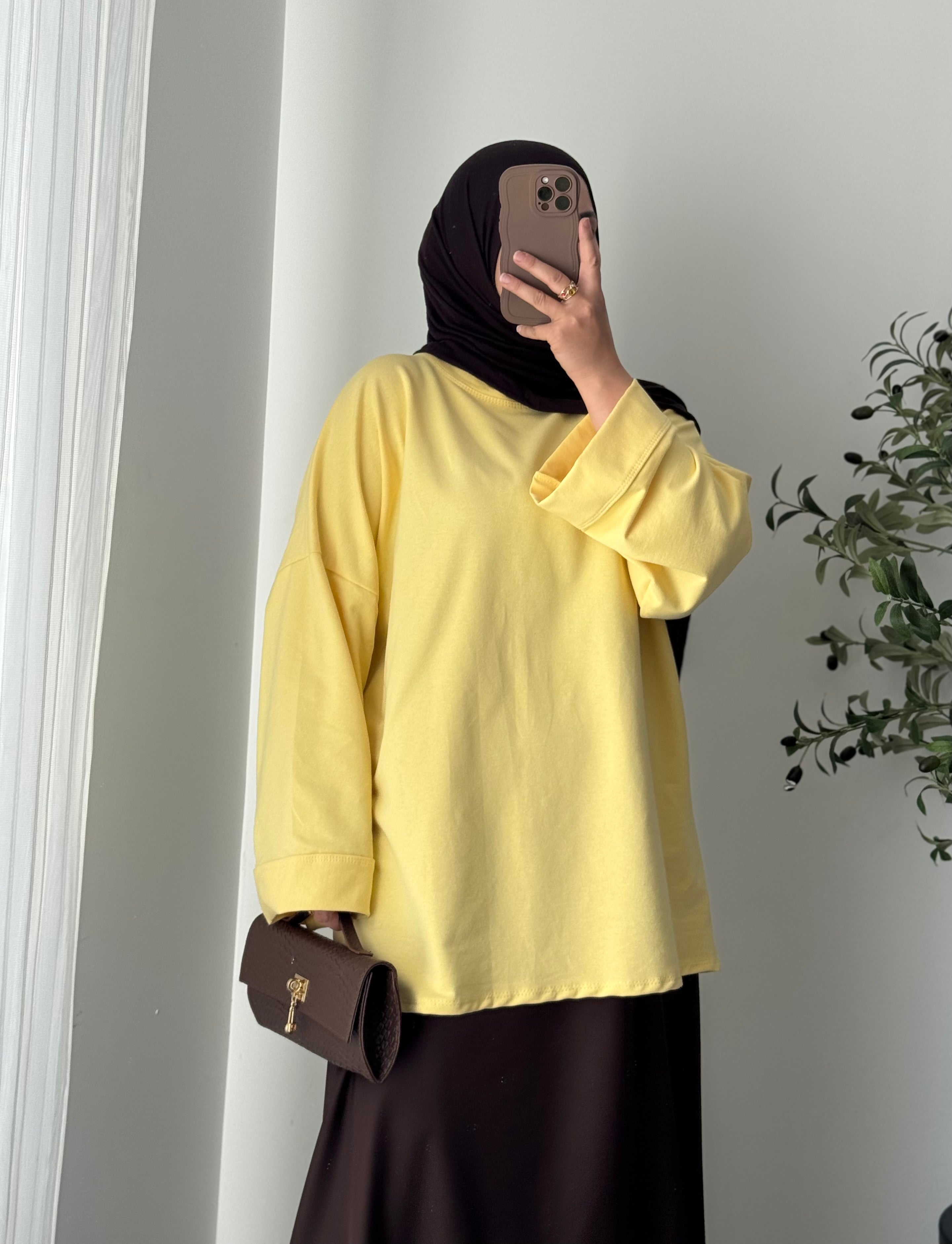 T-SHIRT MANCHES LONGUE - JAUNE