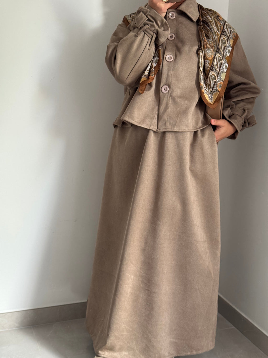 Ensemble SUEDA JUPE - BEIGE