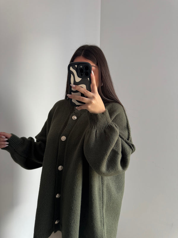 Gilet Oversize Boutonné - KAKI