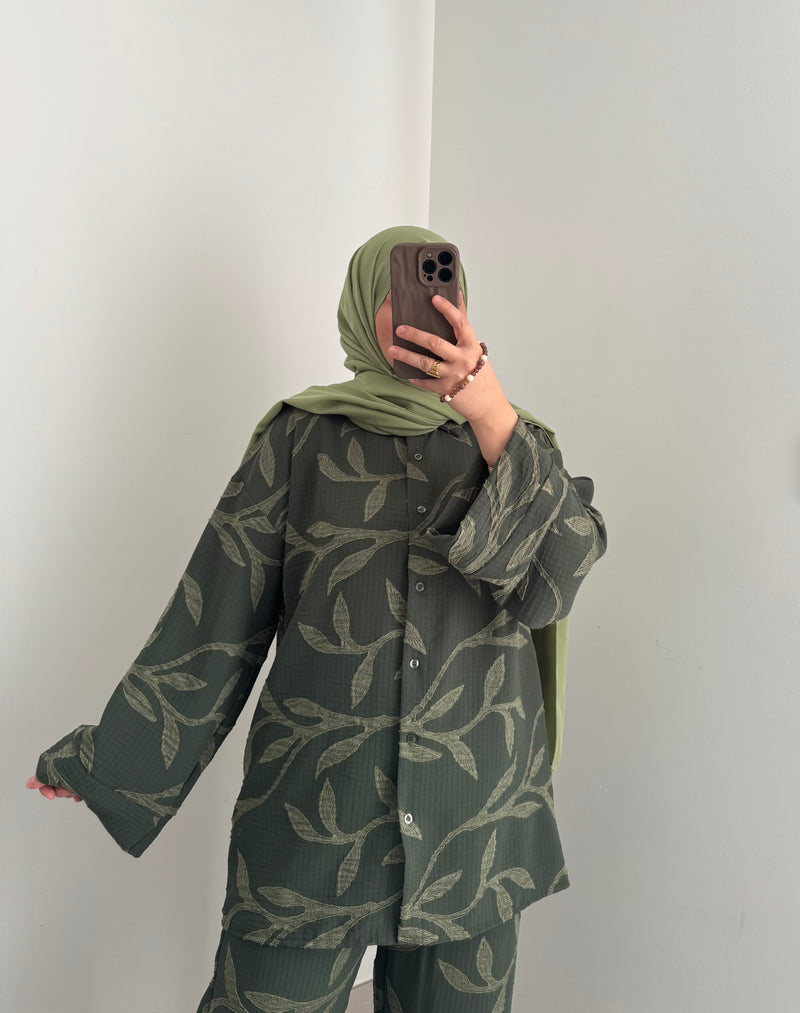 Ensemble FLOWERS - Vert Kaki
