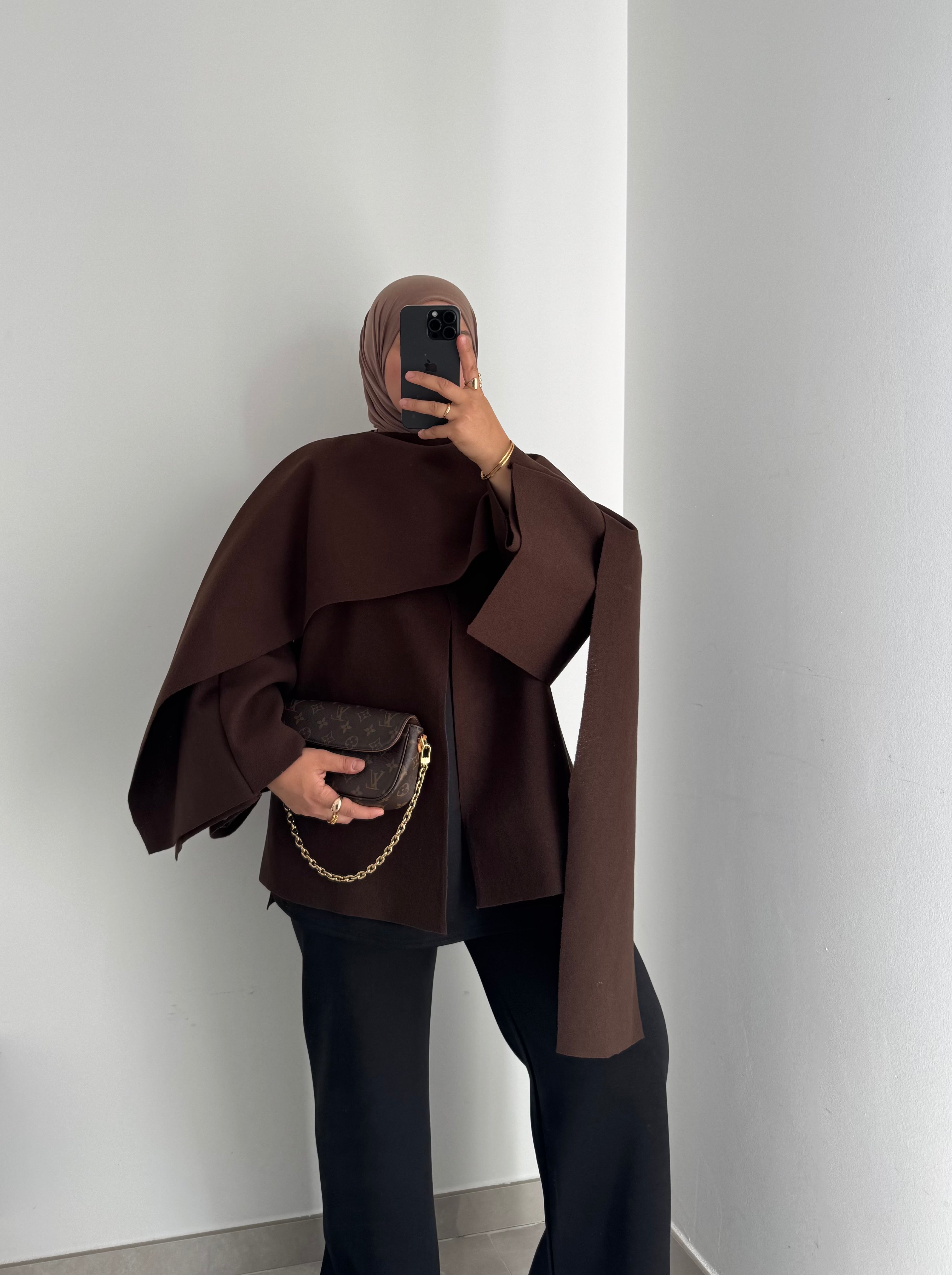 Veste cape - MARRON
