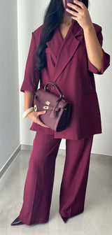 TAILLEUR SANAE MANCHE COURTE - BORDEAUX
