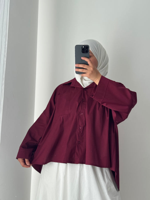 Chemise oversize asymétrique - CHERRY