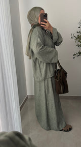 Ensemble LEGENDE CHEMISE /JUPE- VERT SAUGE