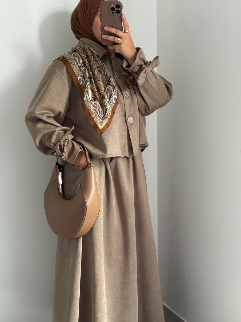 Ensemble SUEDA JUPE - BEIGE