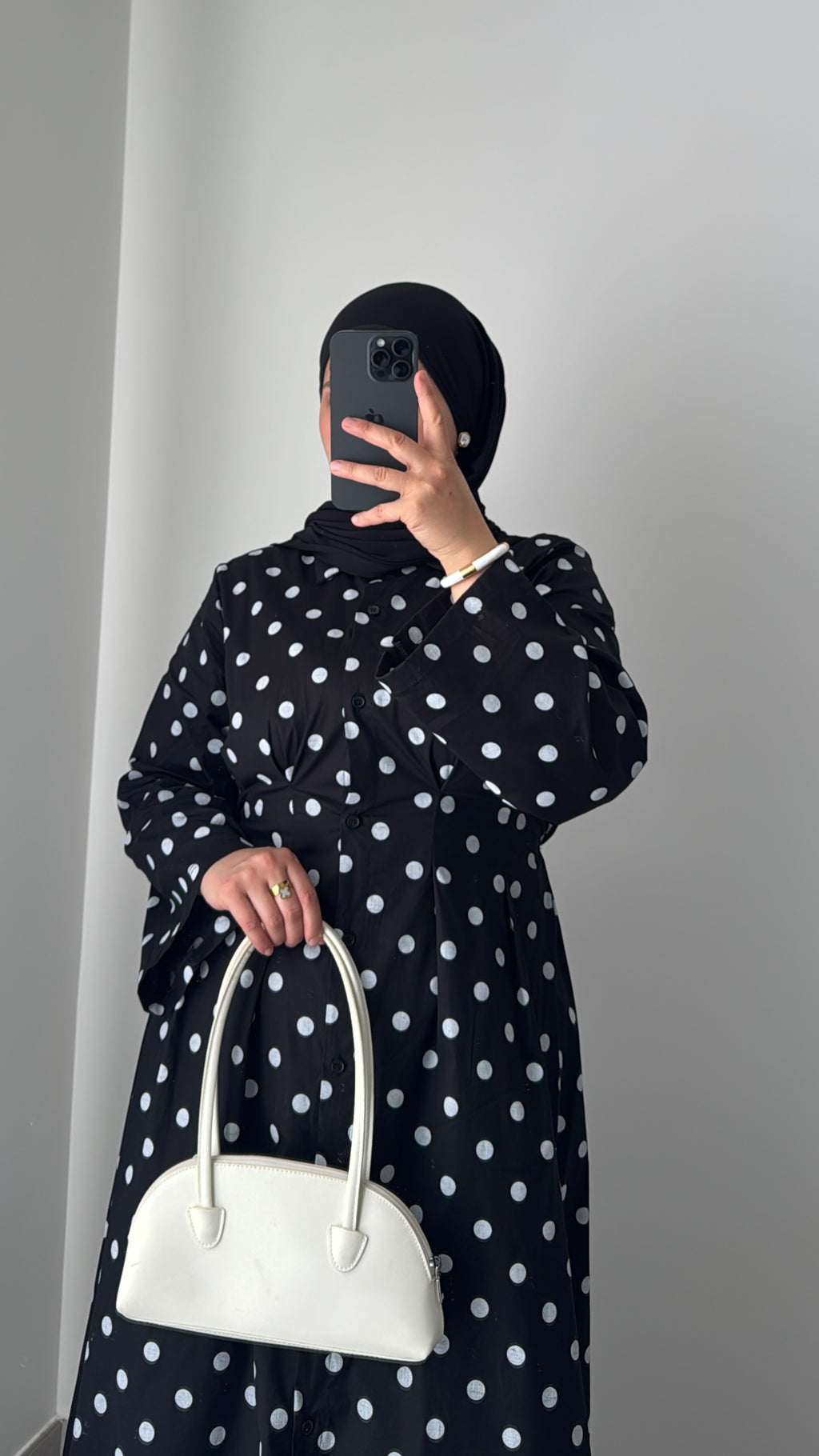 Robe à pois - NOIR