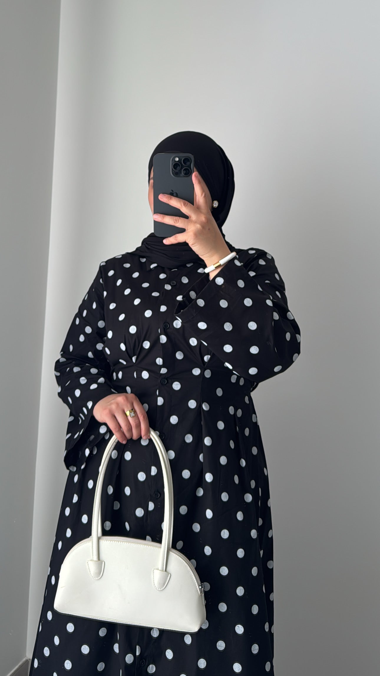 Robe à pois - NOIR