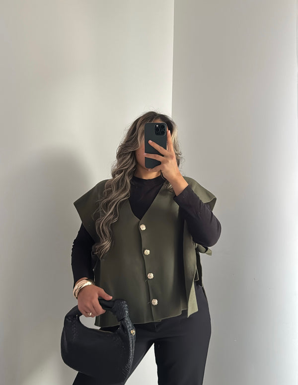 Pull sans manches SIENA - KAKI