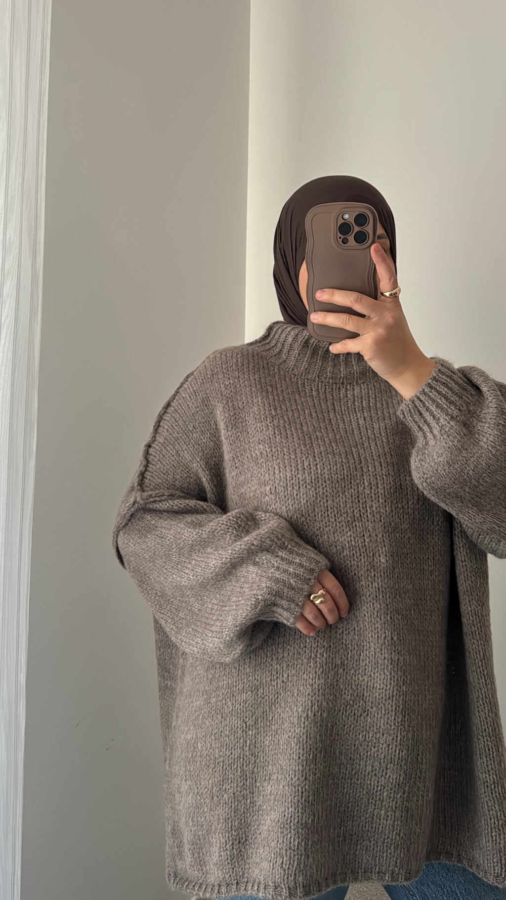 PULL en maille - TAUPE