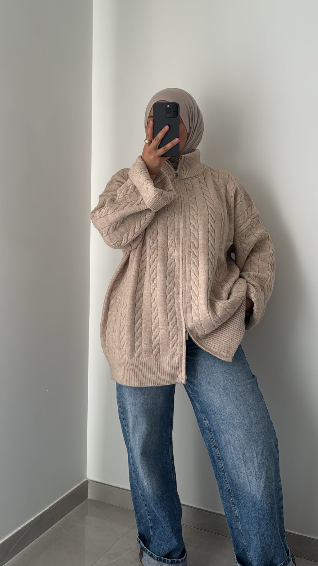 GILET MAILLE TORSADÉE - BEIGE