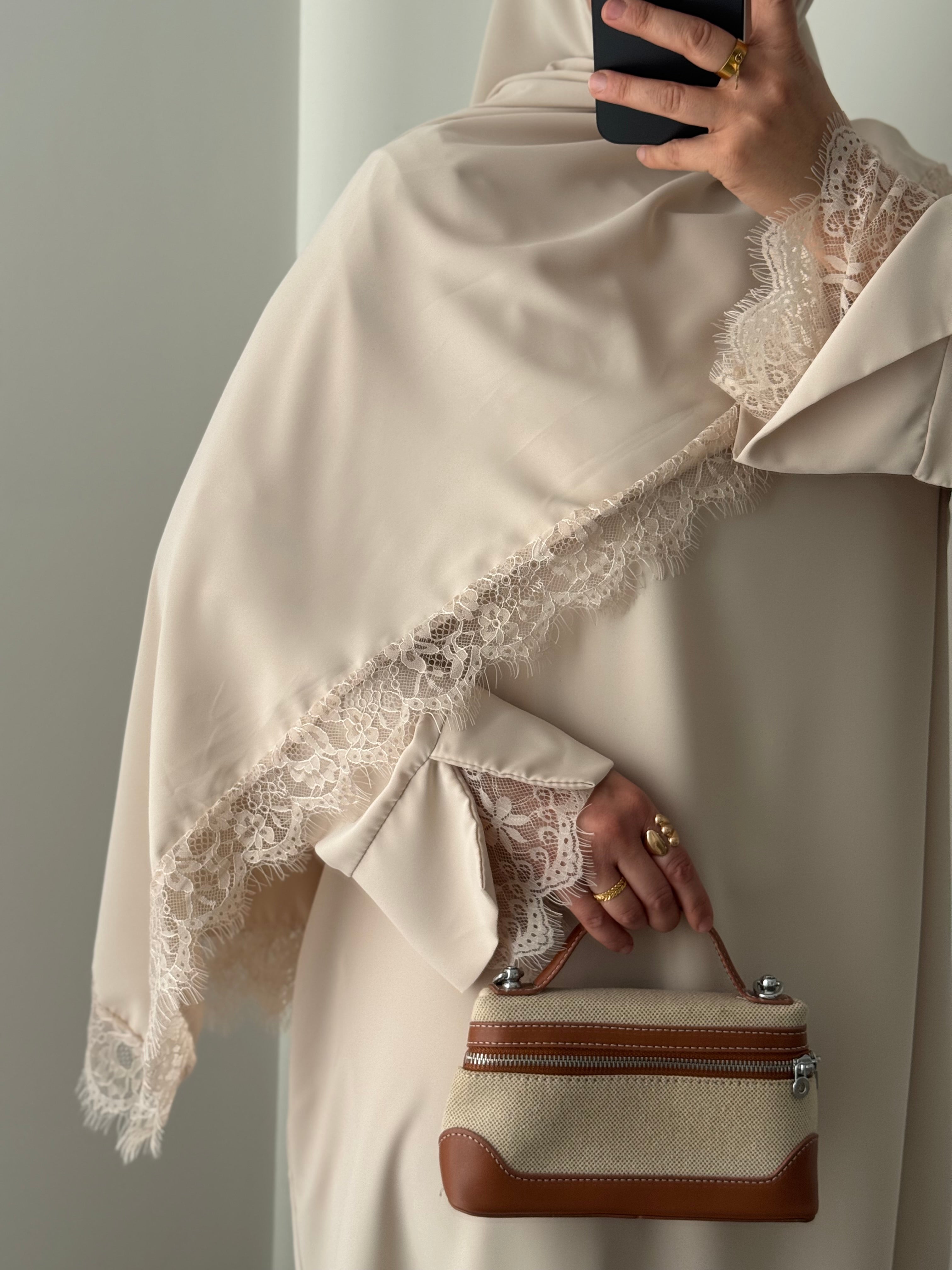 Abaya + voile assorti - BEIGE