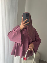 Chemise oversize asymétrique - FRAMBOISE