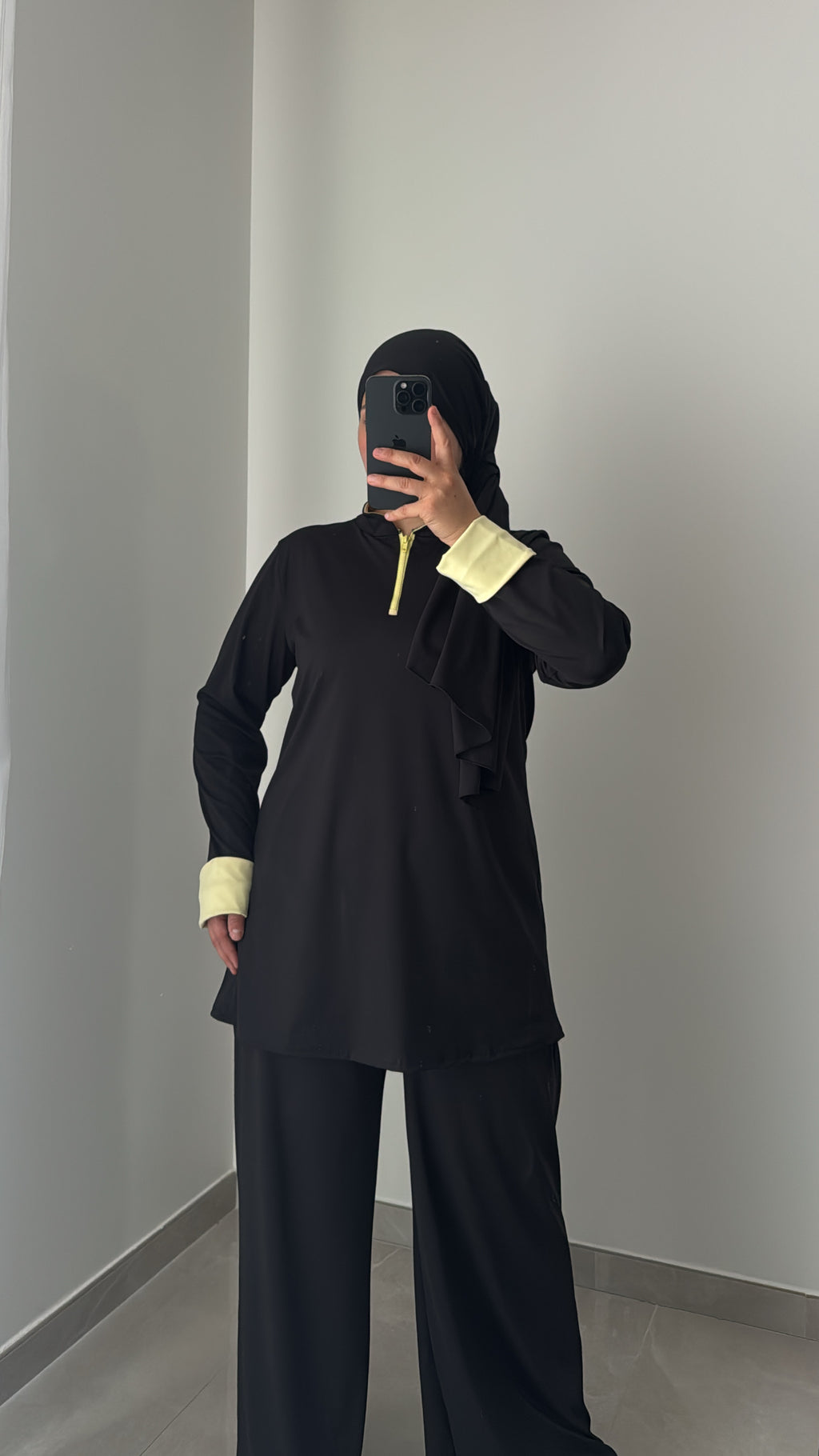 Burkini AZURA - NOIR/JAUNE