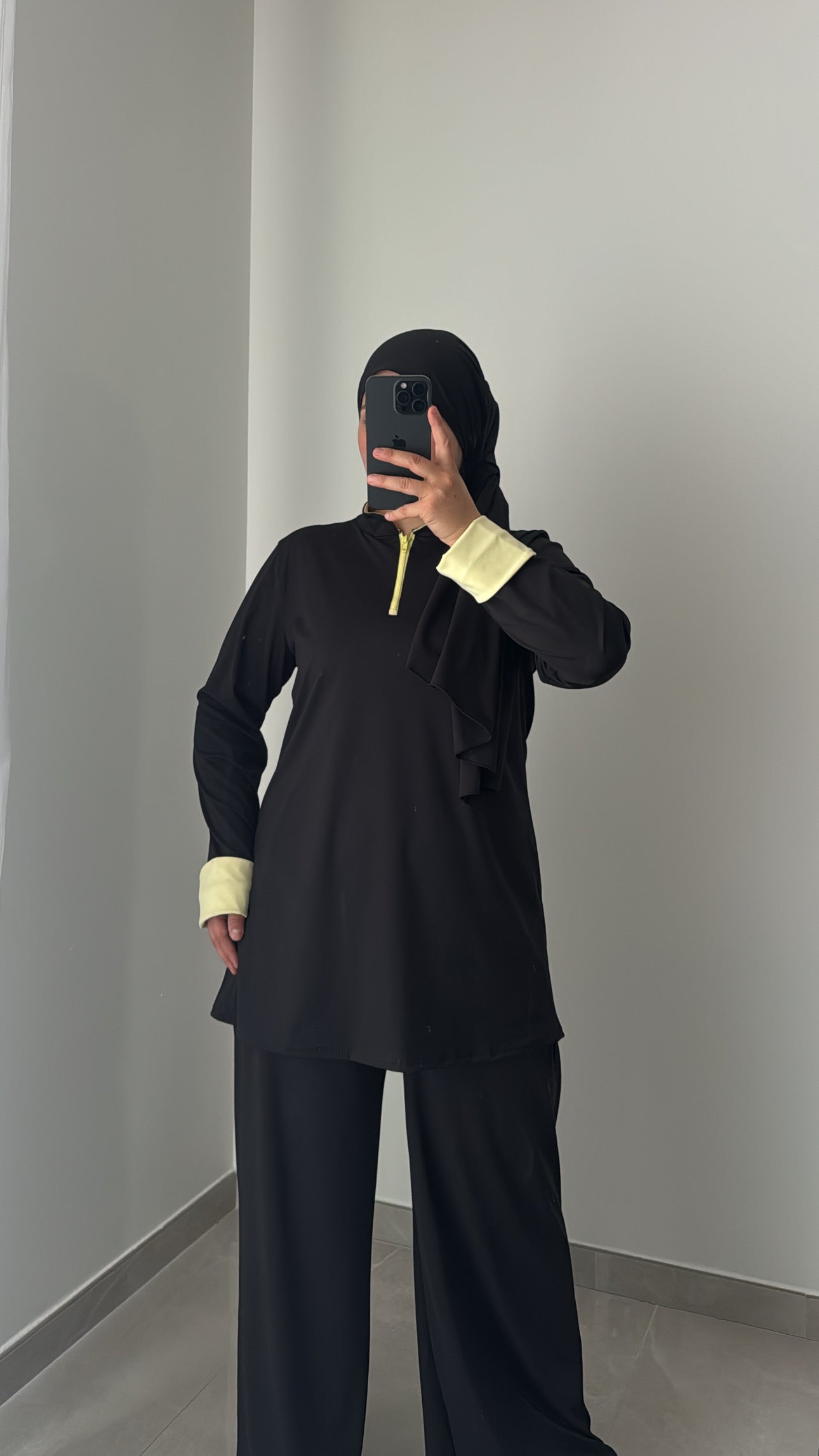 Burkini AZURA - NOIR/JAUNE