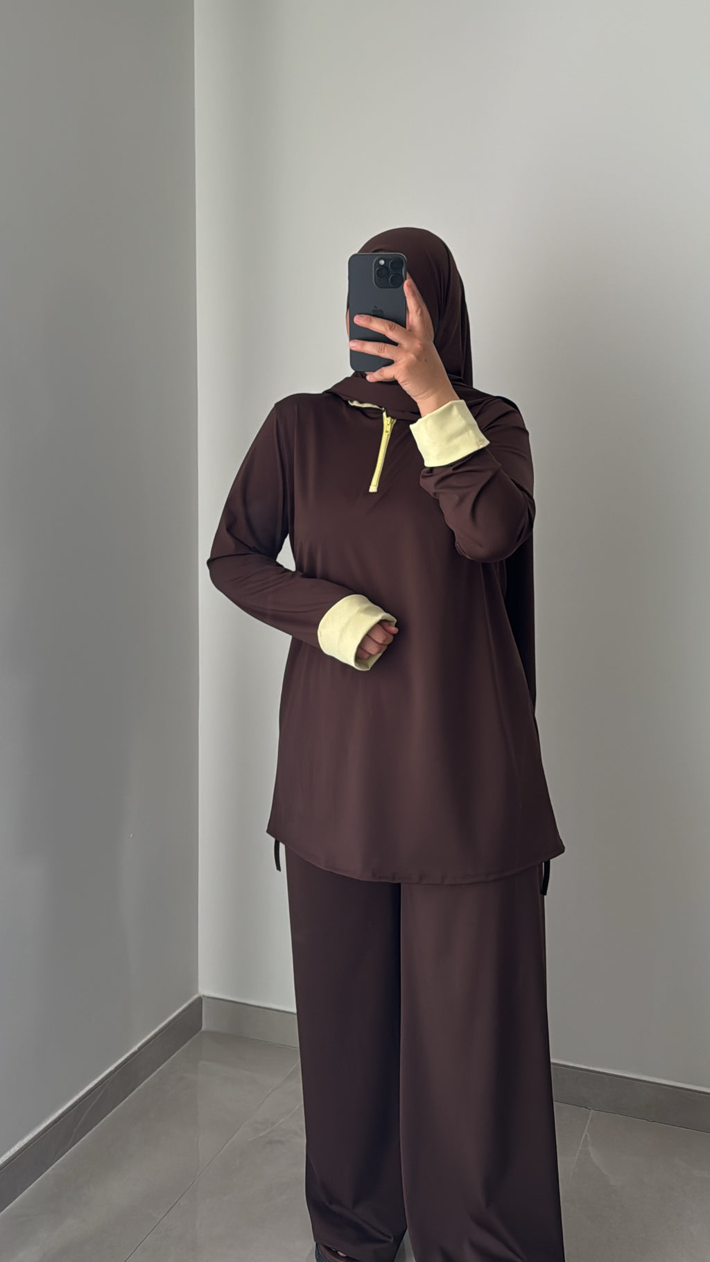 Burkini AZURA - MARRON /JAUNE