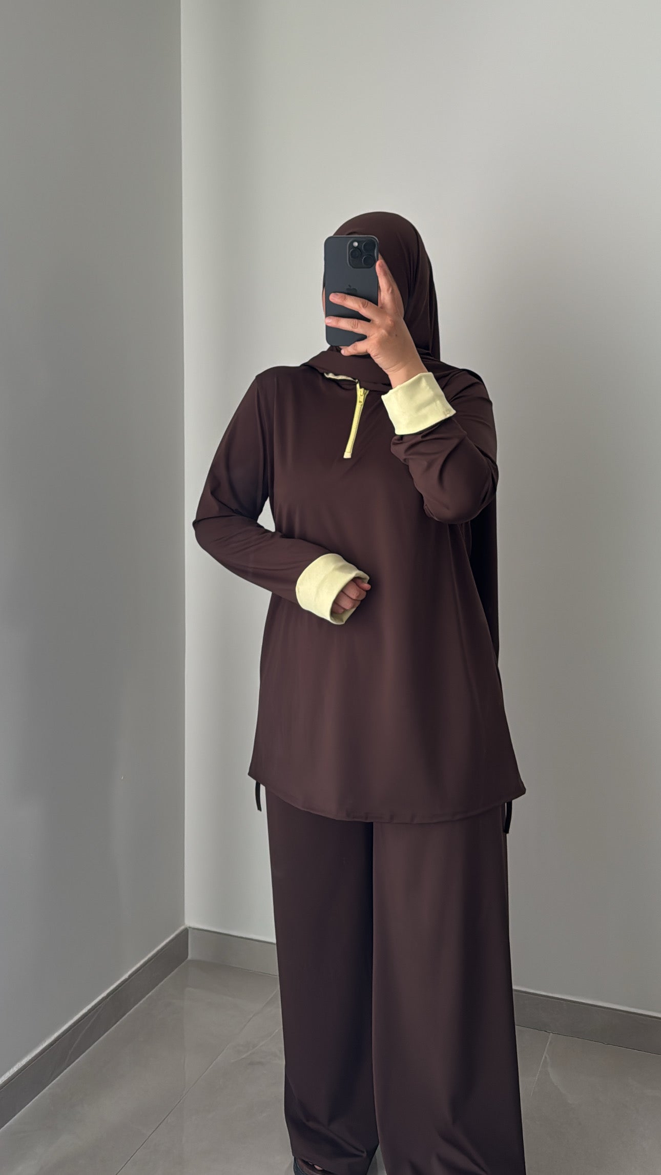 Burkini AZURA - MARRON /JAUNE