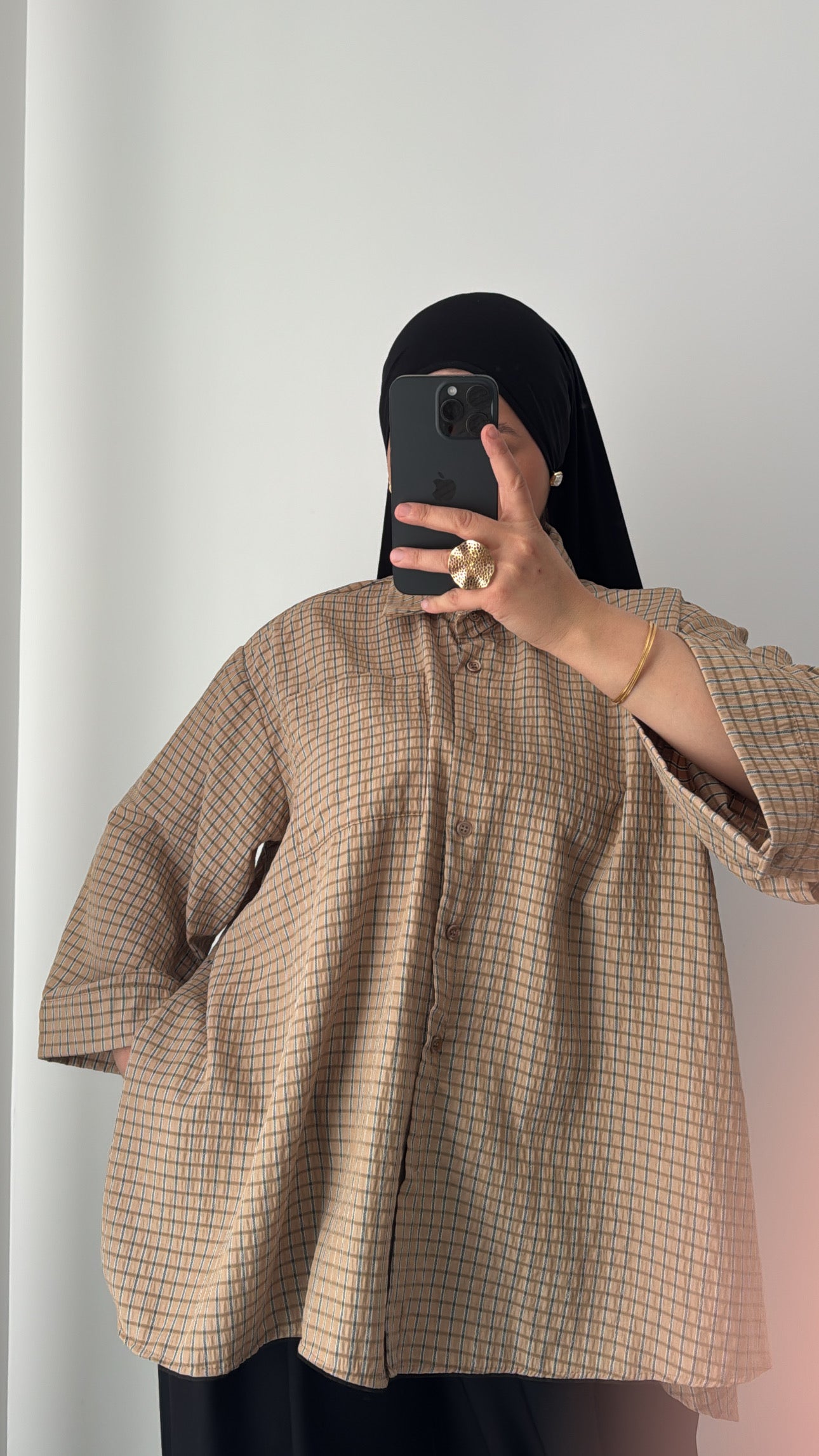 Chemise oversize vintage - CAMEL