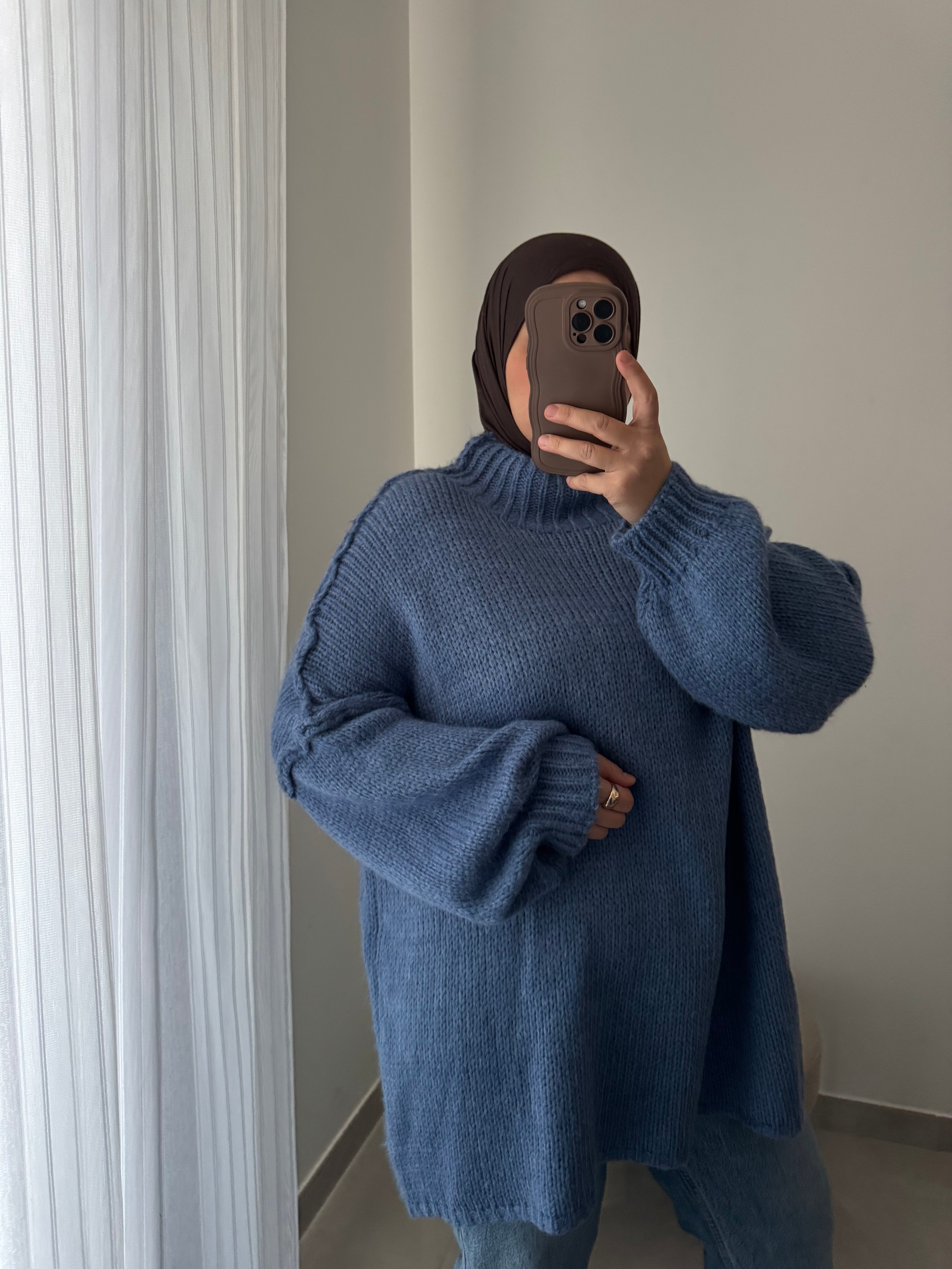 PULL en maille - BLEU CIEL