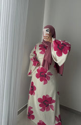 Robe LILIA FLEURS - ROSE FUSHIA