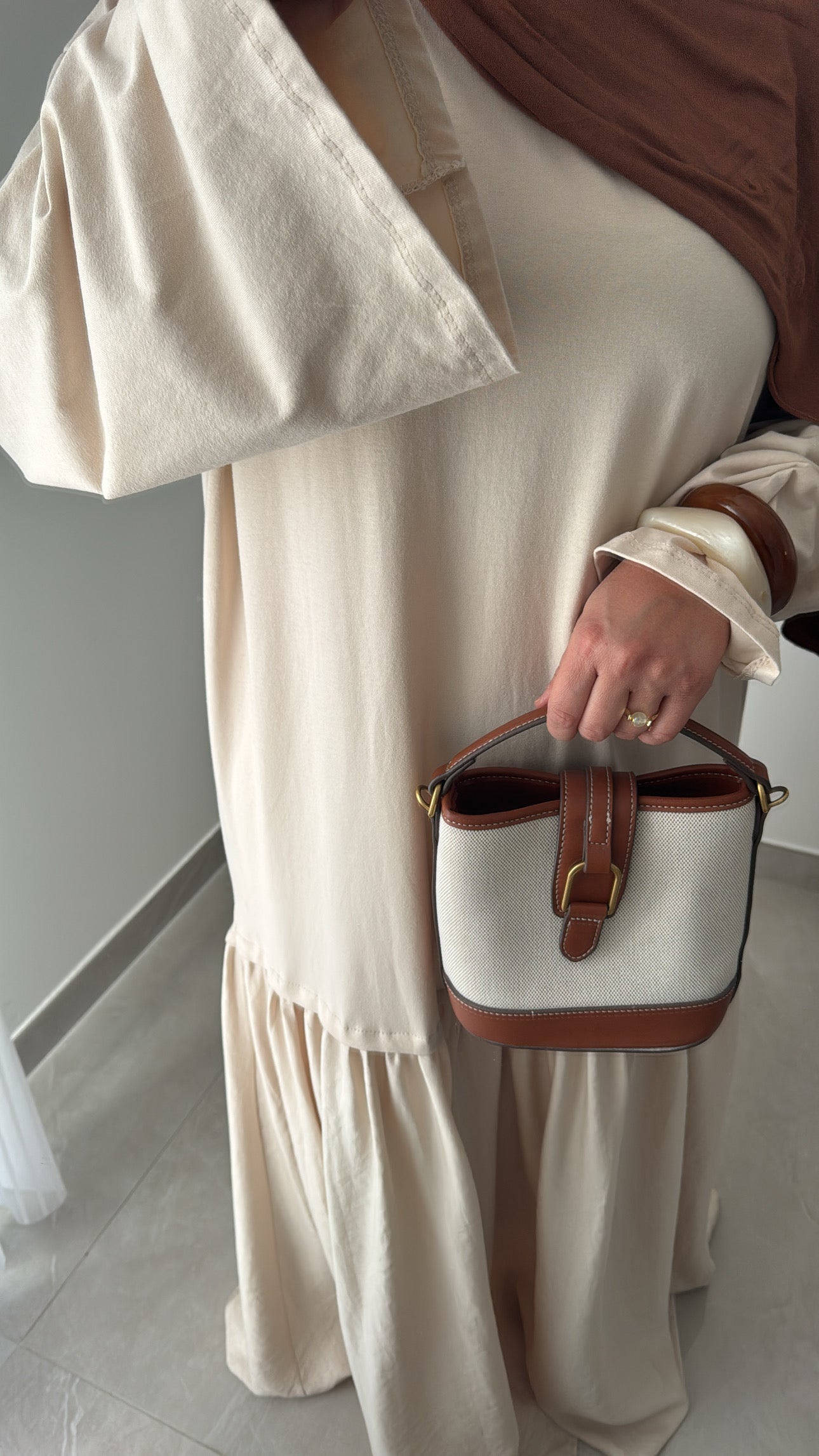 Robe BI- MATIÈRE - BEIGE