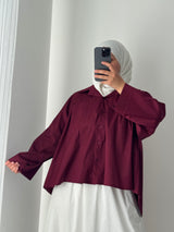 Chemise oversize asymétrique - CHERRY