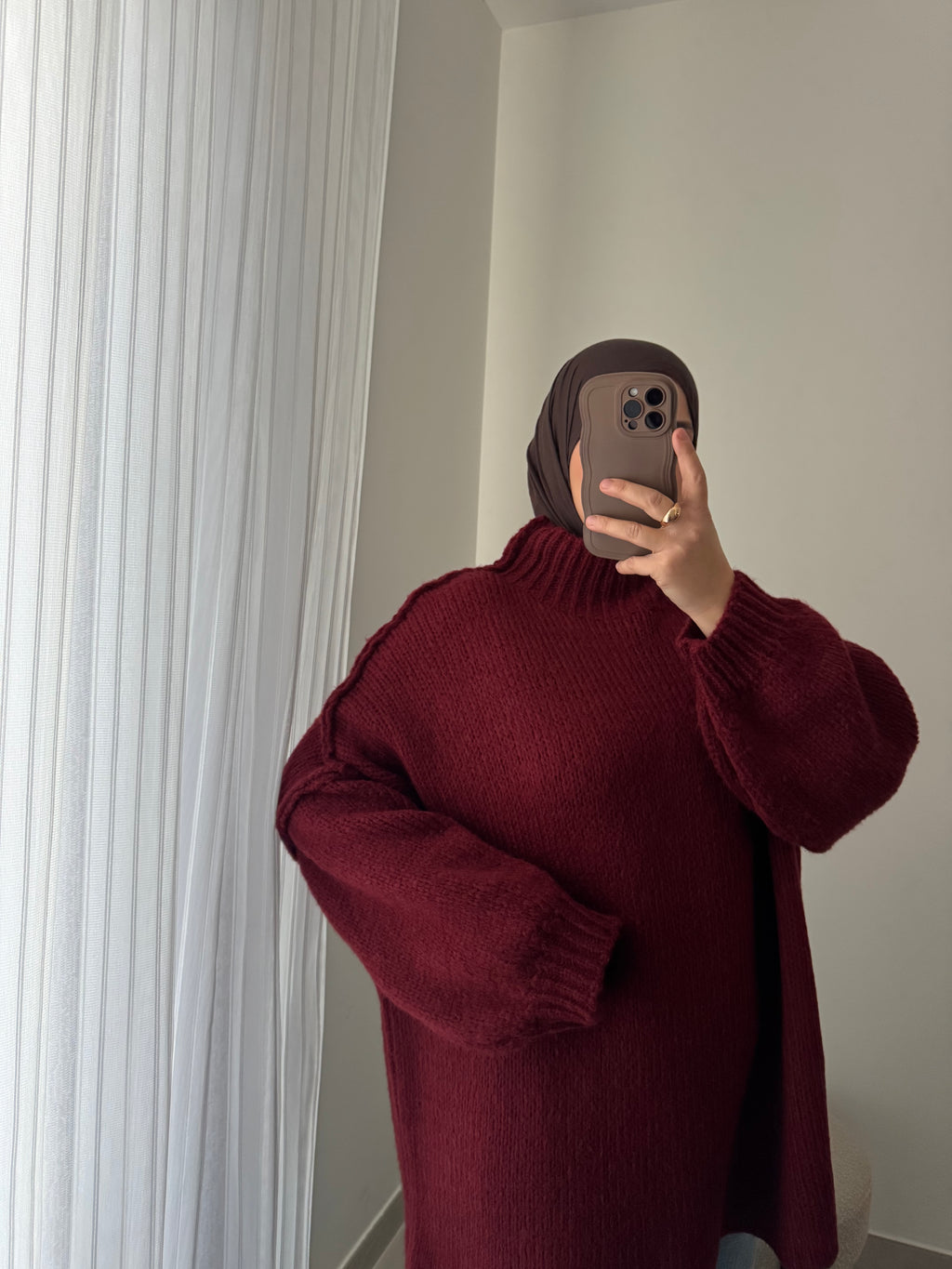 PULL en maille - BRIQUE