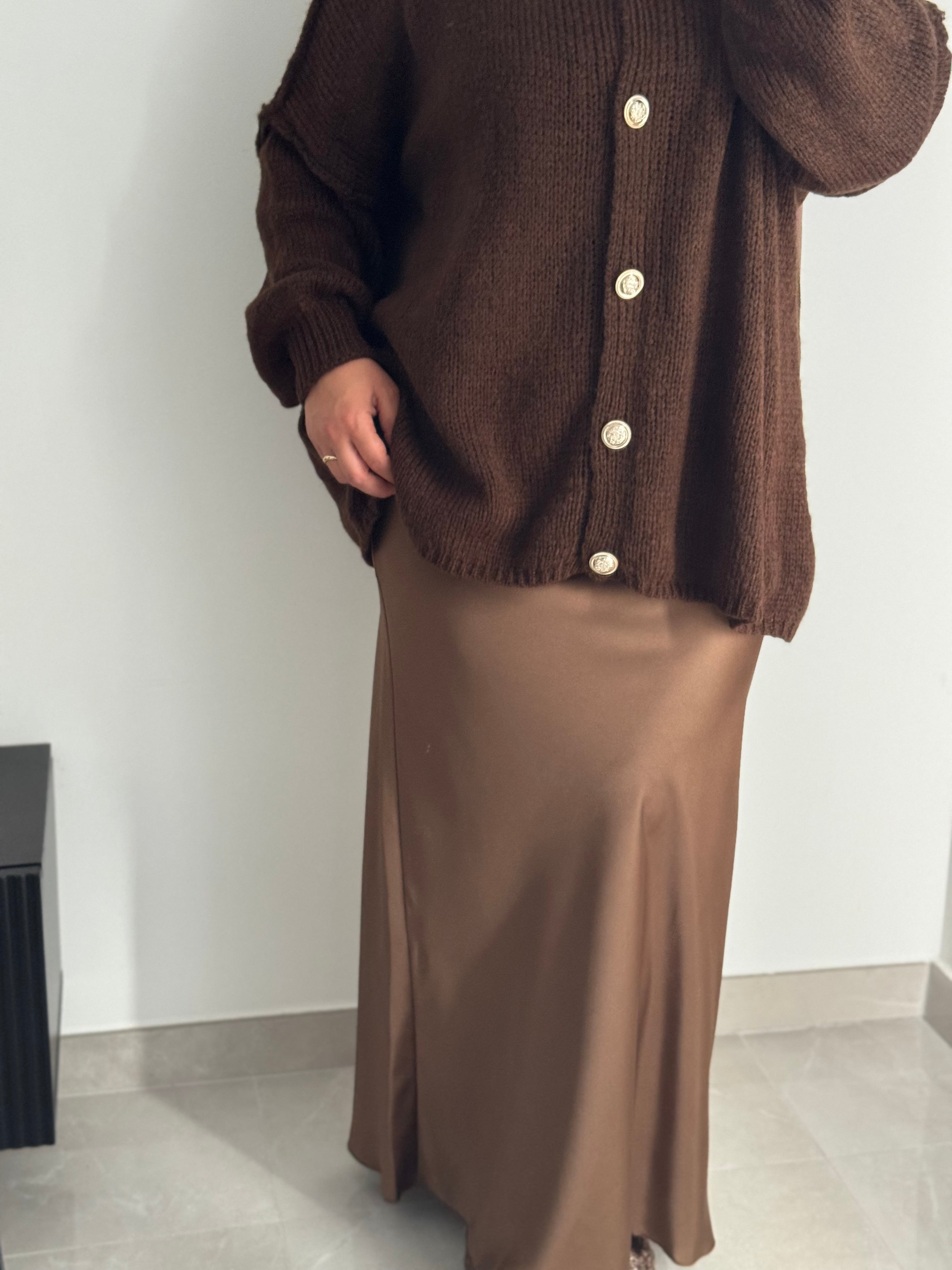 Jupe satinée - CAMEL