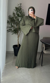 Robe élégance plissée - KAKI