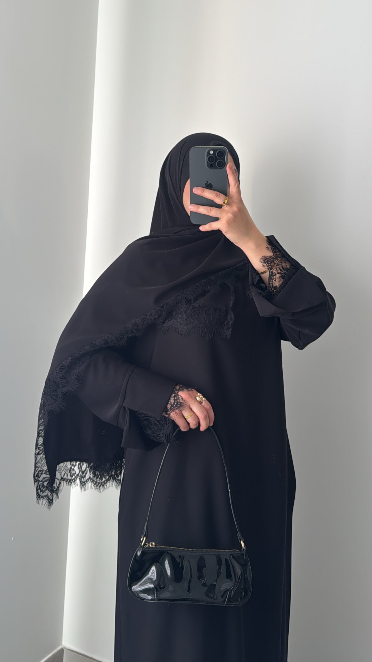 Abaya + voile assorti - NOIR