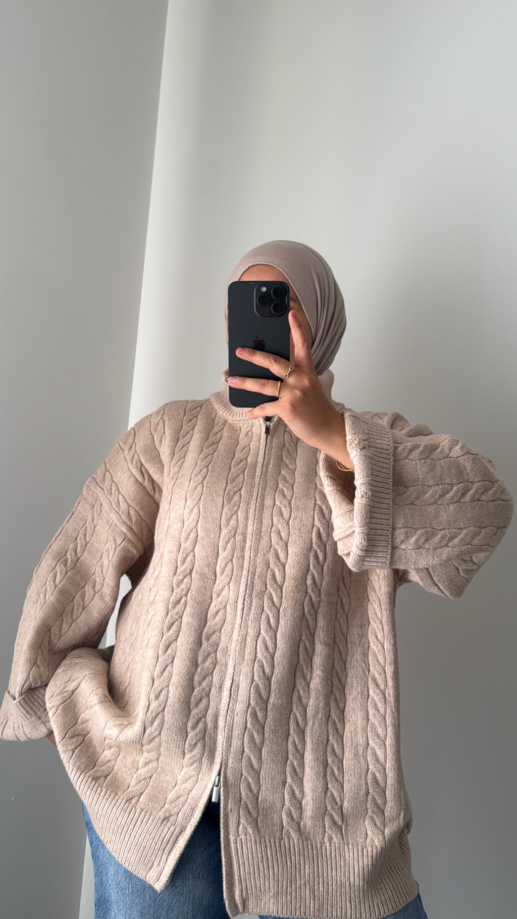 GILET MAILLE TORSADÉE - BEIGE