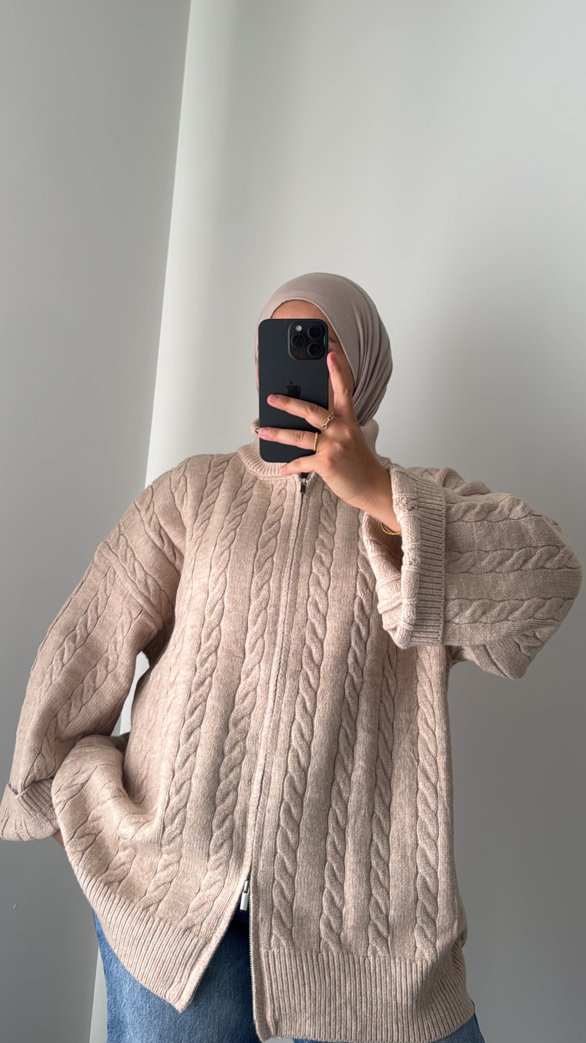 GILET MAILLE TORSADÉE - BEIGE