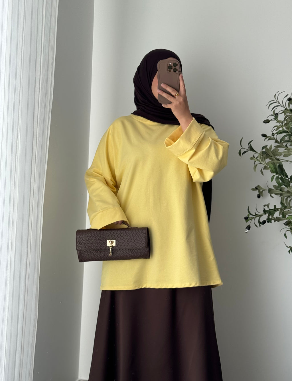 T-SHIRT MANCHES LONGUE - JAUNE