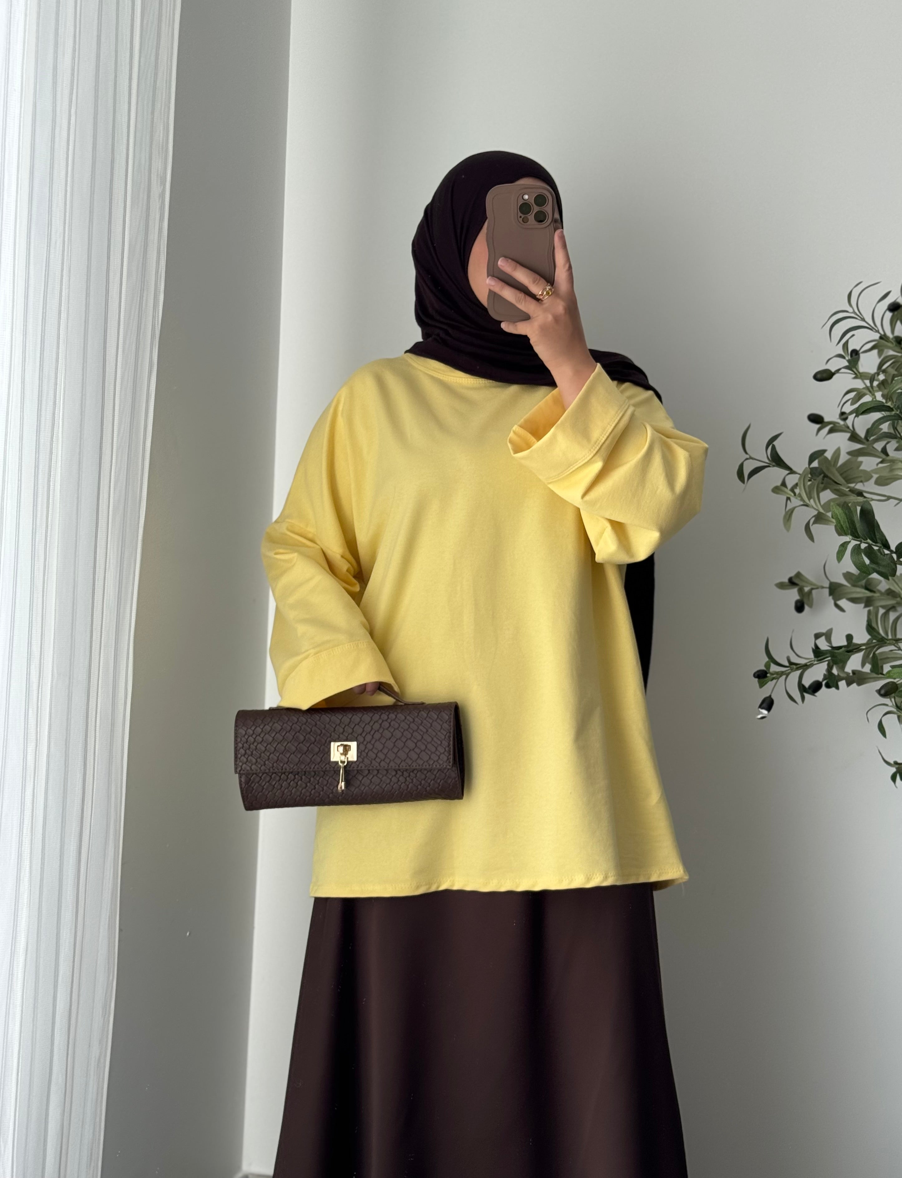 T-SHIRT MANCHES LONGUE - JAUNE