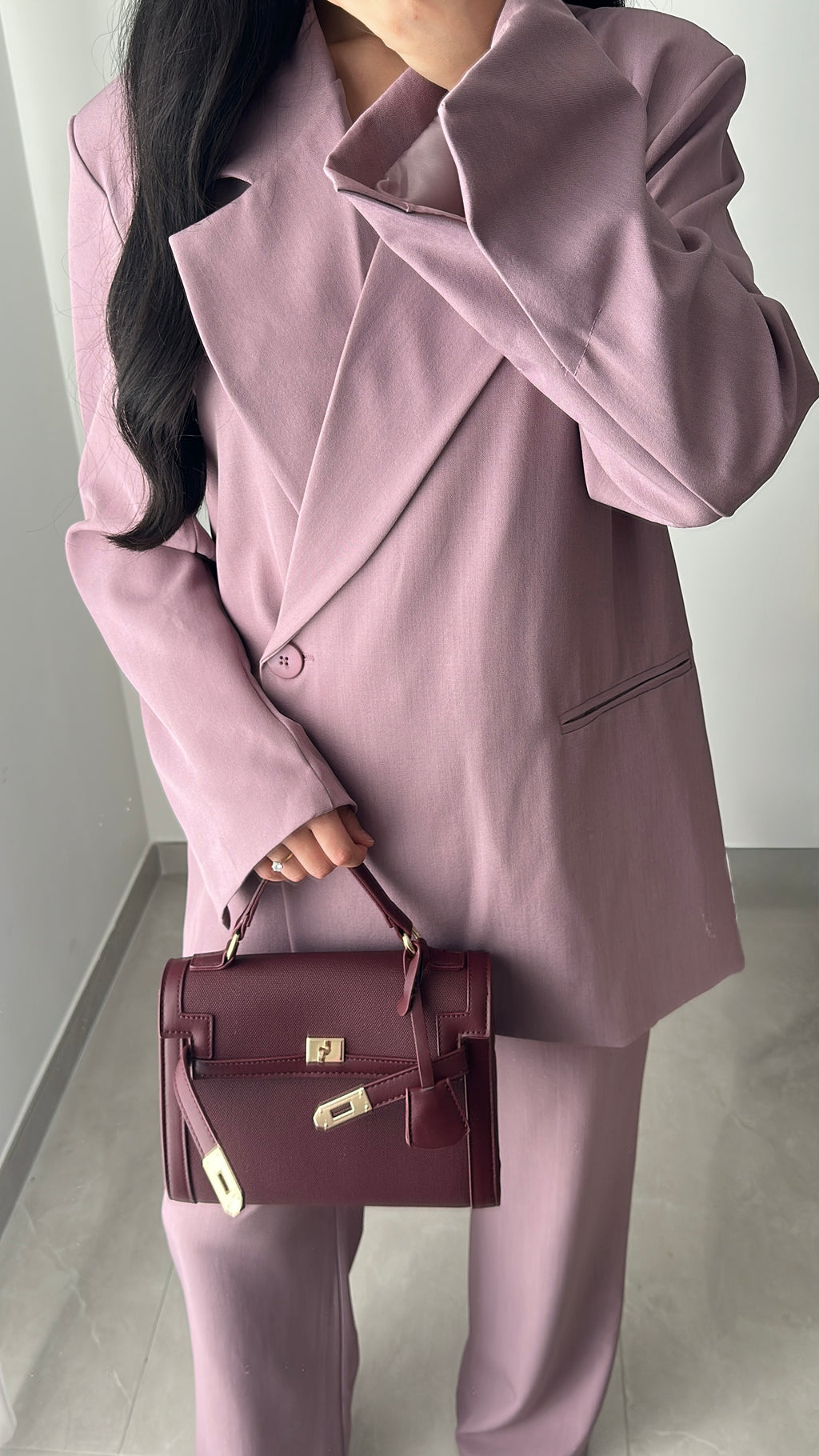 ENSEMBLE TAILLEUR  AMALYA- ROSE MAUVE