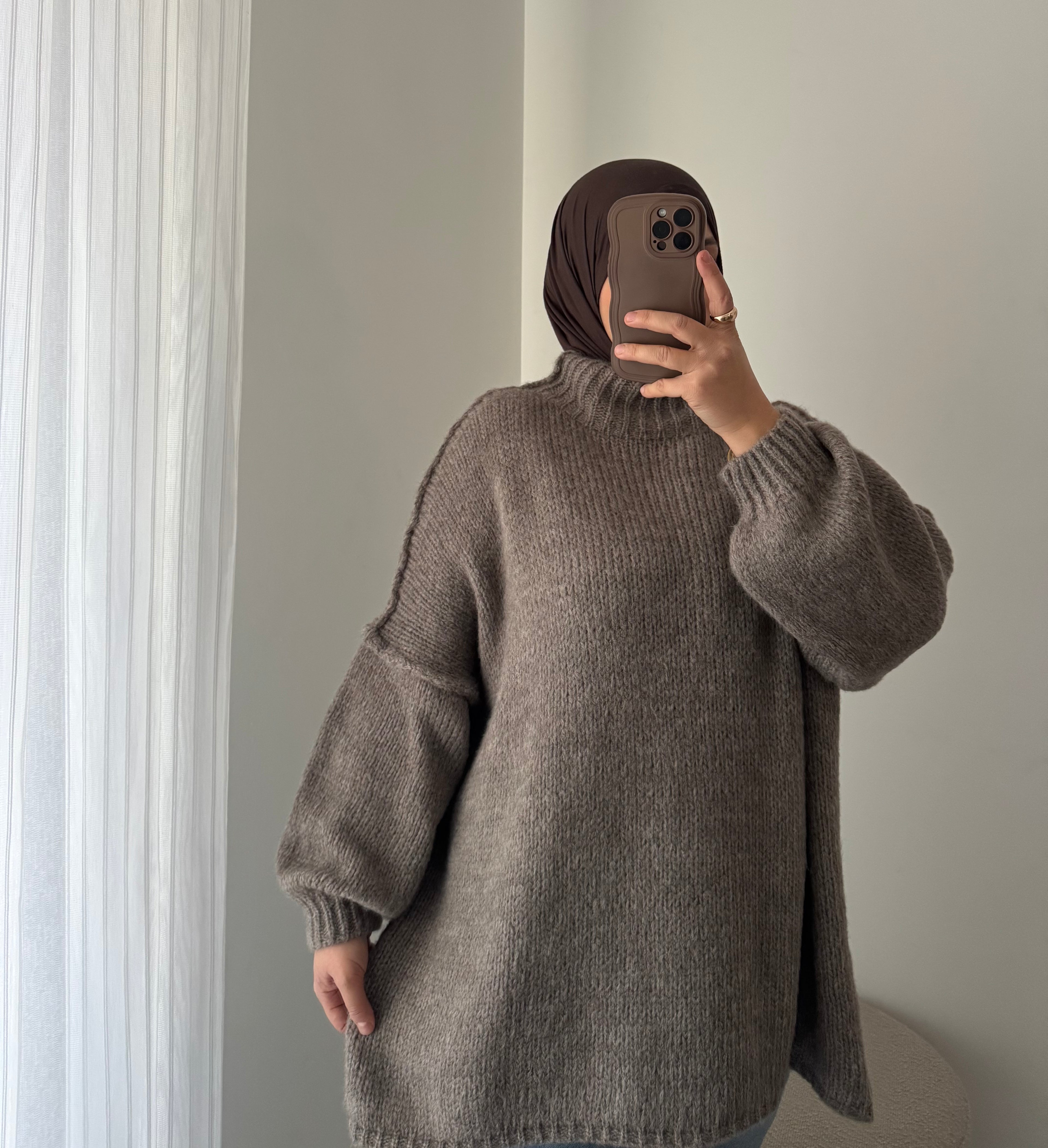 PULL en maille - TAUPE