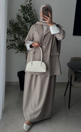 Ensemble Tailleur veste / jupe - TAUPE