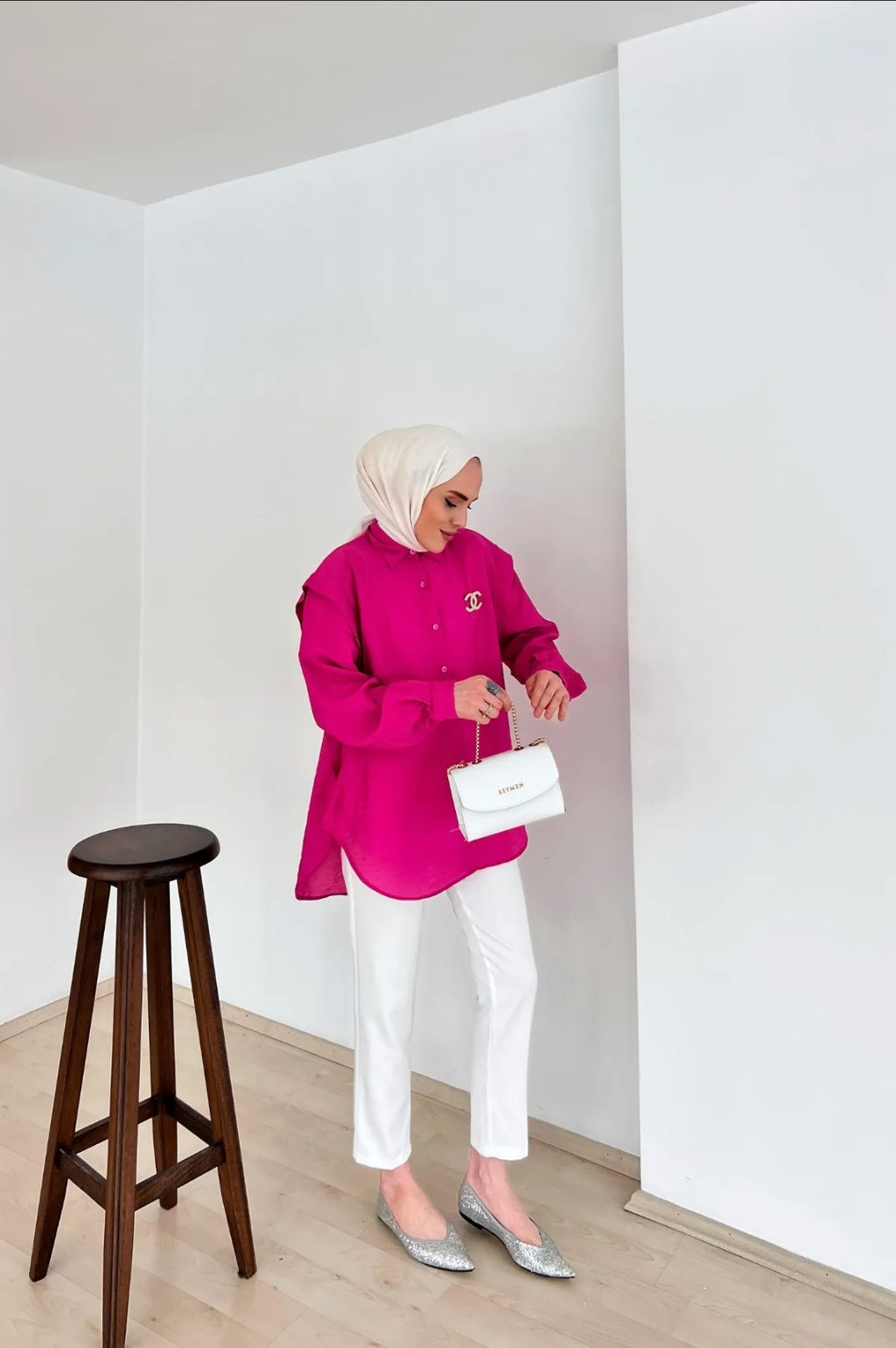 Blouse avec épaulettes - ROSE