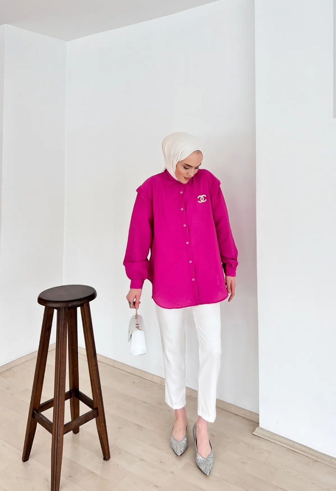 Blouse avec épaulettes - ROSE