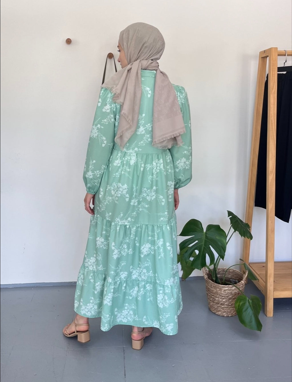 ROBE FLOWER - VERT EAU